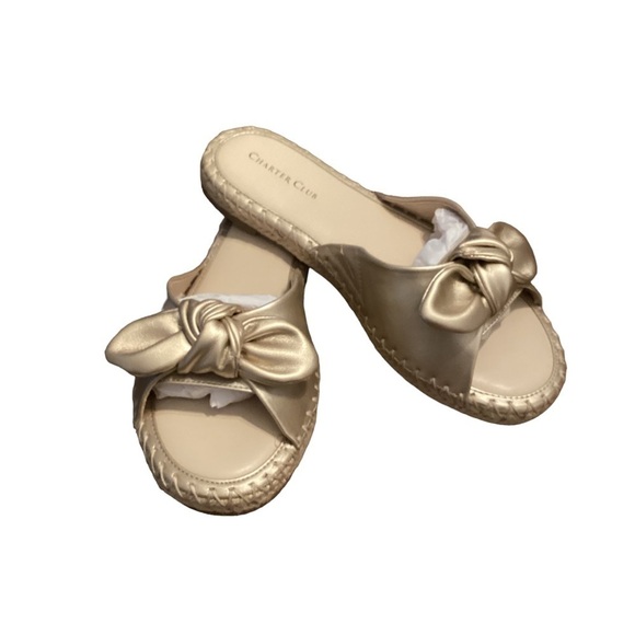 CHARTER CLUB Ashland‎ Knot Sandals gold size 8M - Picture 3 of 9